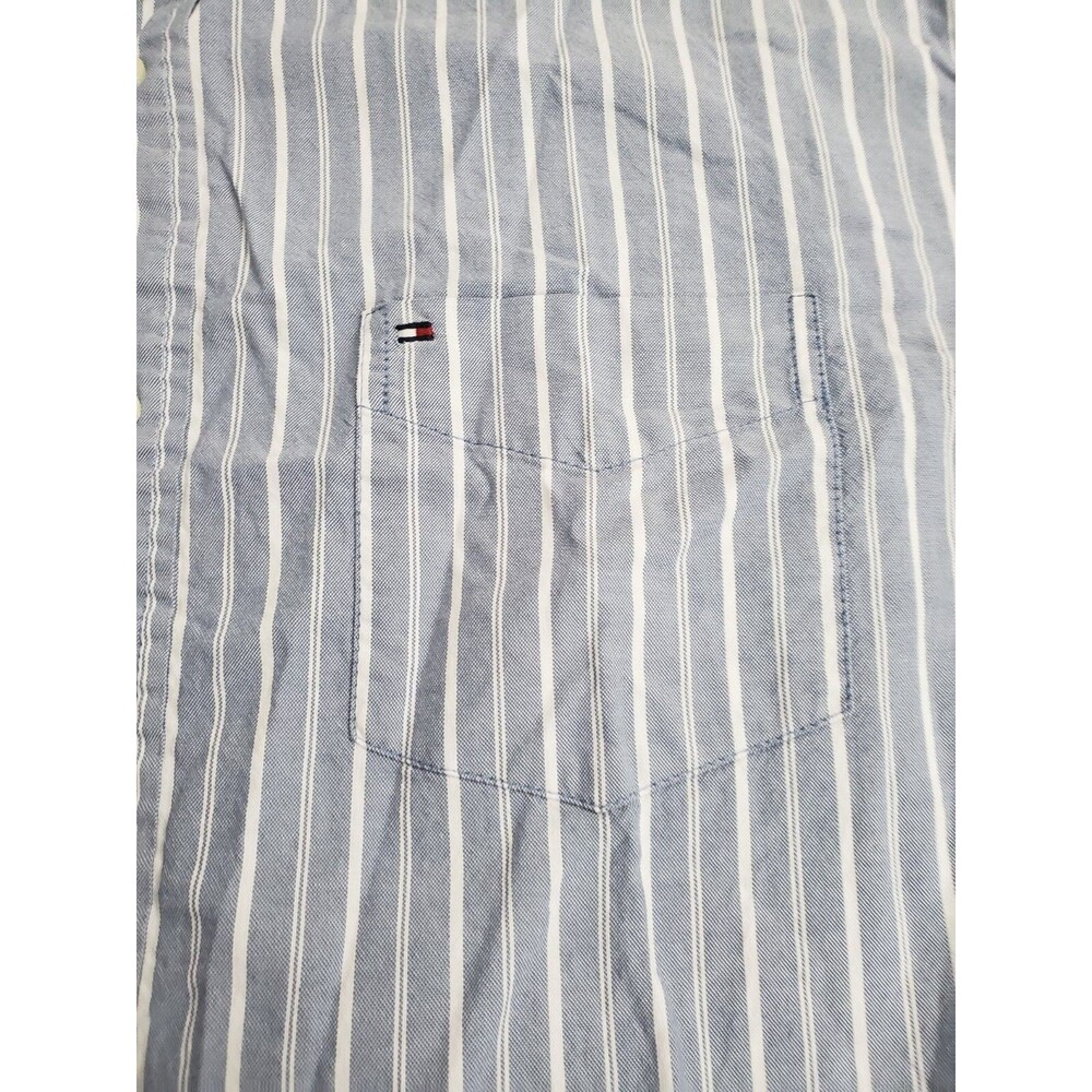 Tommy Hilfiger Men's Long Sleeve Striped Classic Fit Button Up Shirt, XL - Picture 6 of 10